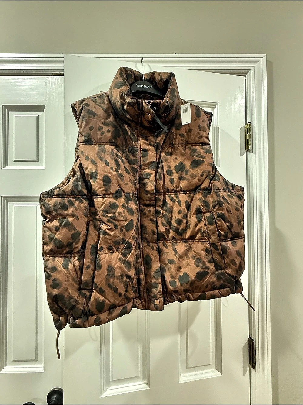Old Navy Leopard Puffer Vest NWT